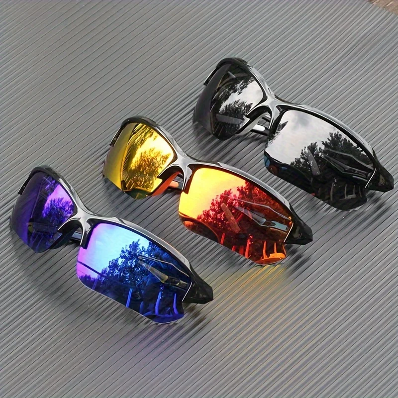 New 3pcs Colorful Outdoor Adventure Sunglasses Set, Sports Glasses for Cycling, Baseball, Running, Fishing, Golf and Driving