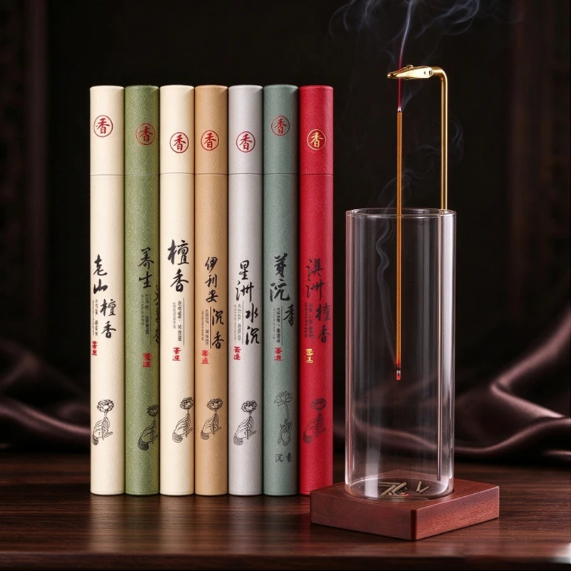 Bâtons d'encens en bois de santal naturel, 40 pièces/boîte, favorisent le sommeil, apaisent l'esprit, parfums rafraîchissants pour la maison, le bureau et le brûleur d'encens