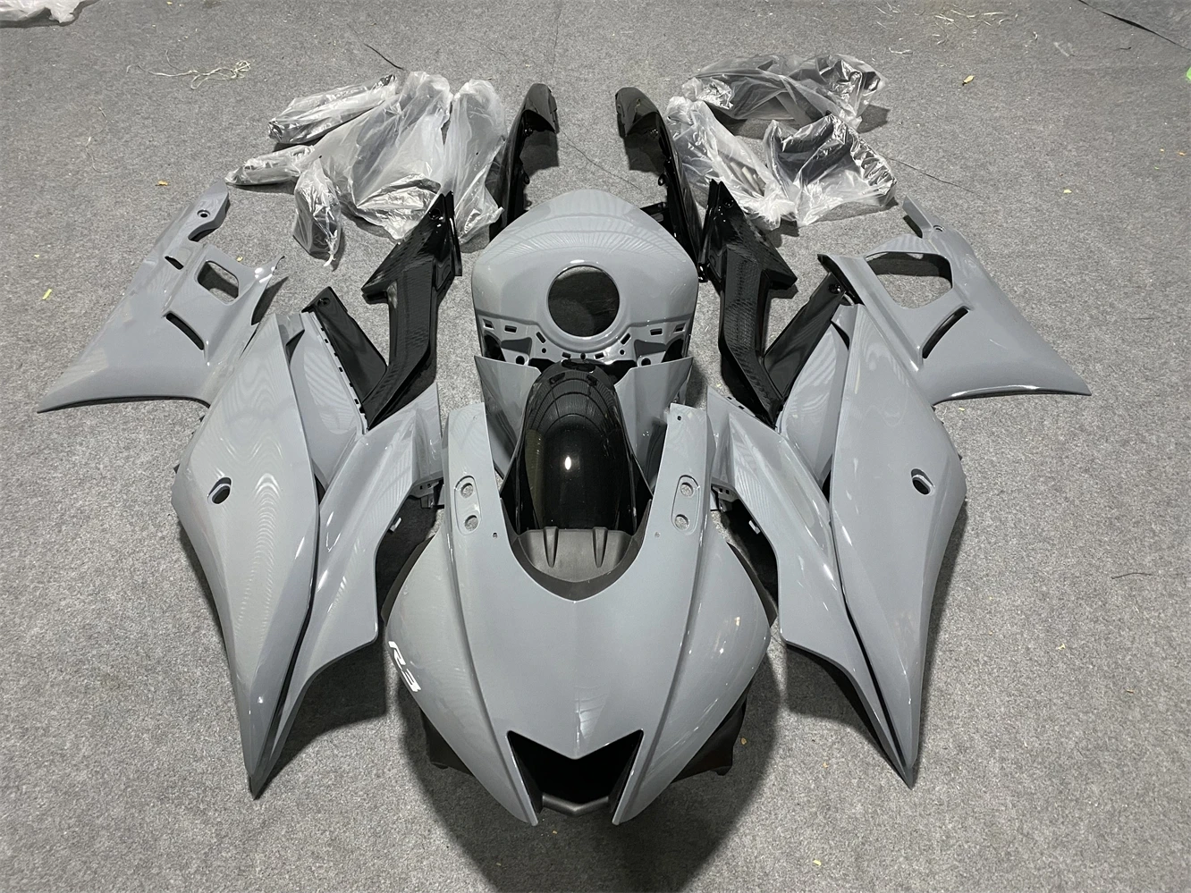 

Motorcycle Fairing Kit for YZF-R25 19 2021 22 23 YZF-R3 2019 2020 2021 2022 2023 Fairing Gray motorcycle housing