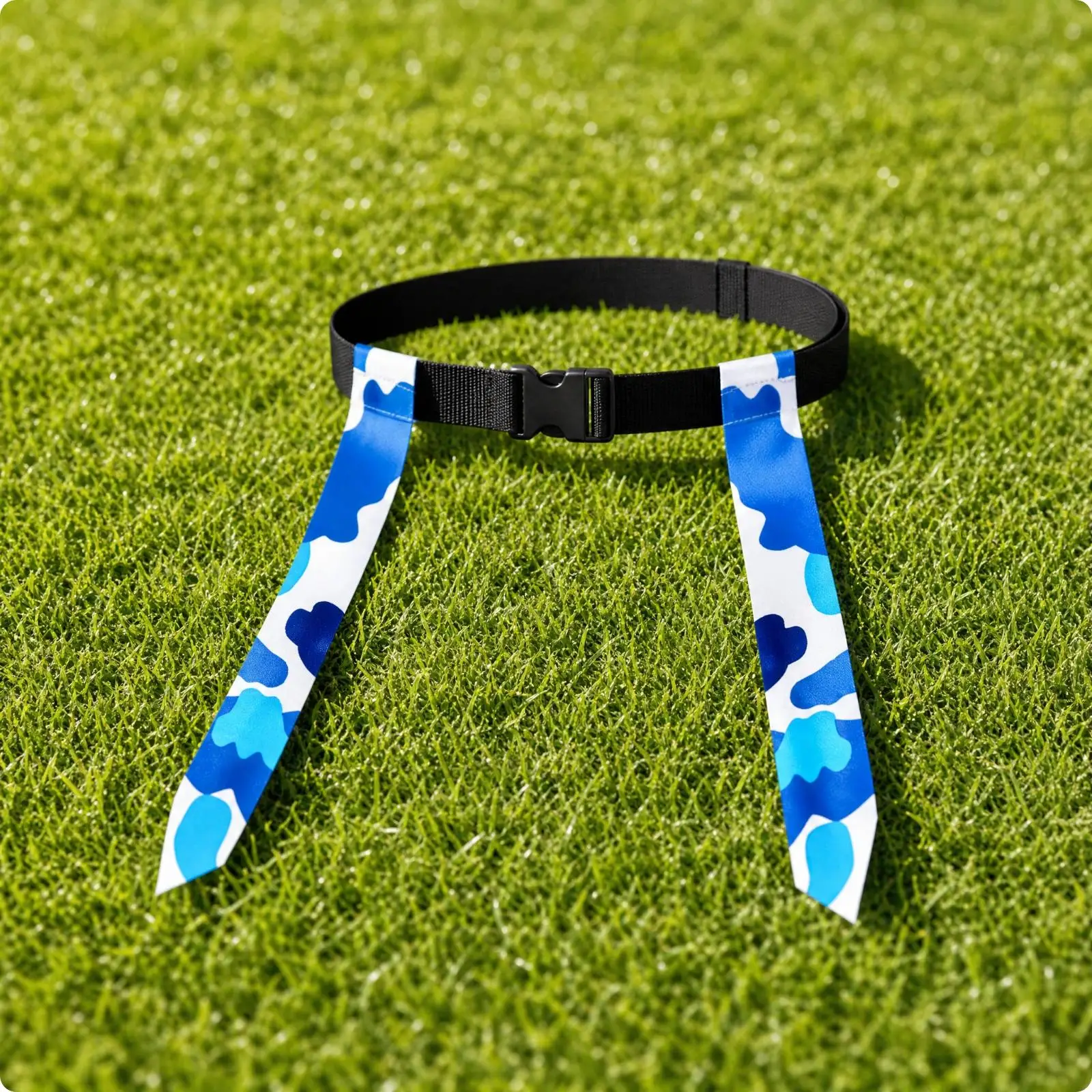 Nylon Strap Flag Football Belt with Hook and Loop Flag Strips for Backyard Ball Games