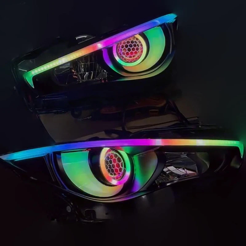 SANVI RGB Chasing LED Turn Signal Sequential DRL Halo Rings for Infiniti Q50 Daytime Running Light Angel Eyes Led Accessaries