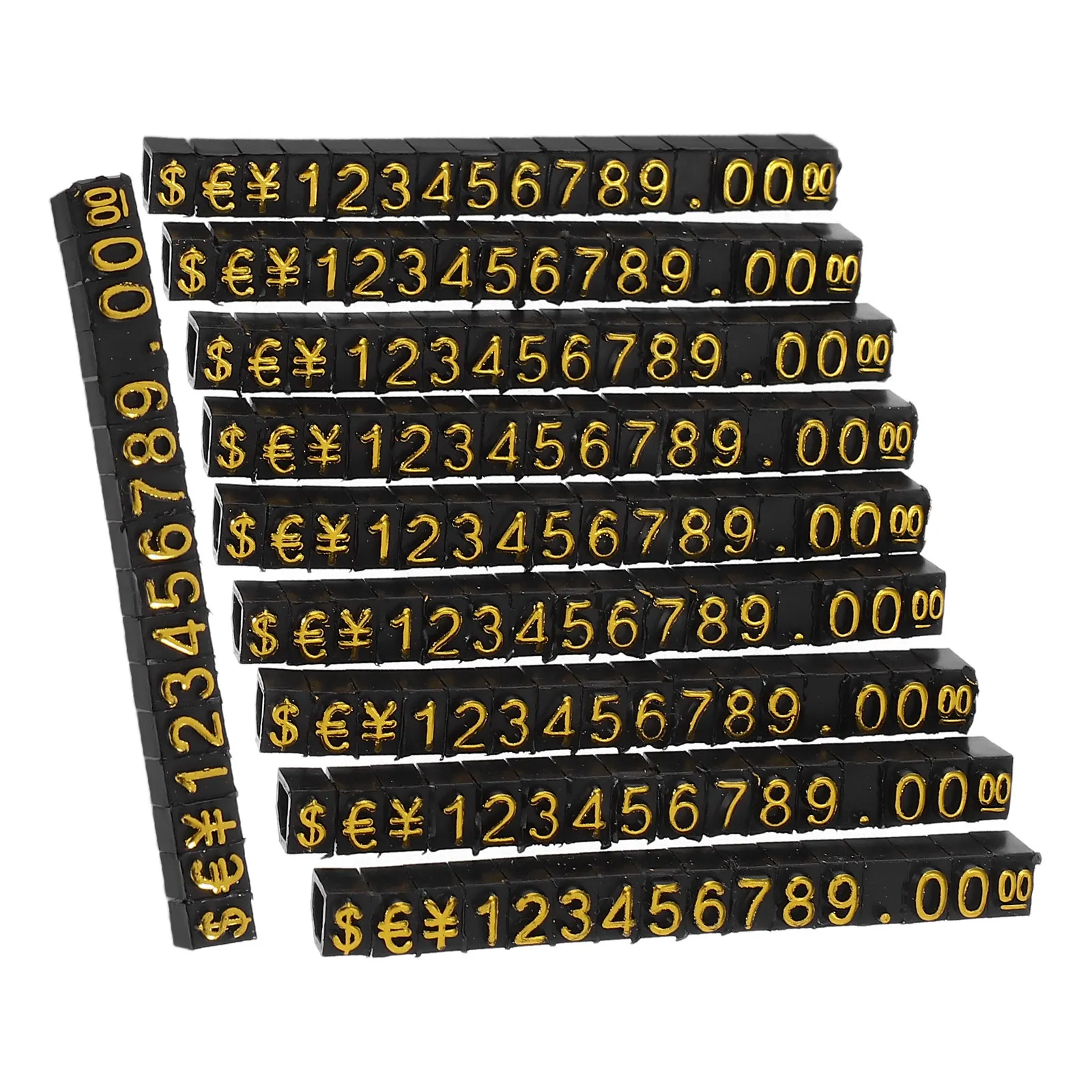 

10Sets Plastic Price Display Tags ABS Price Cubes Adjustable Pricing Labels for Jewelry Clothes Retail Counters Trade Fairs