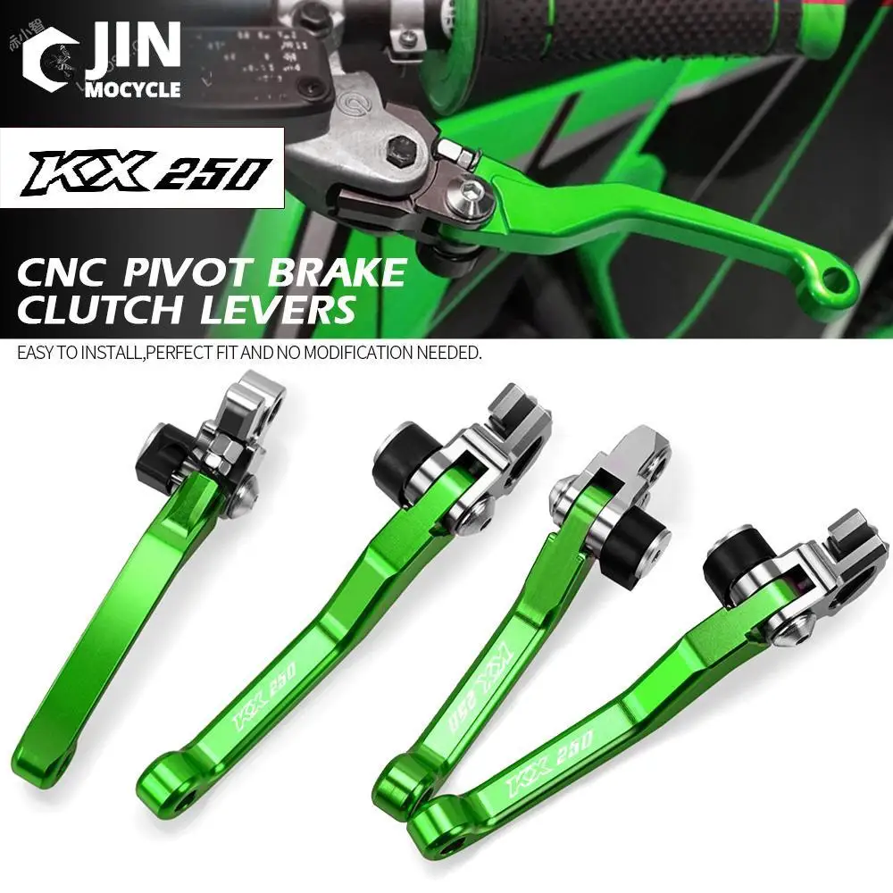 

For Kawasaki KX250 2001 2002 2003 2004 CNC Aluminum Motorcoss Pit Dirt Bike Pivot Foldable Brake Clutch Levers With LOGO KX250