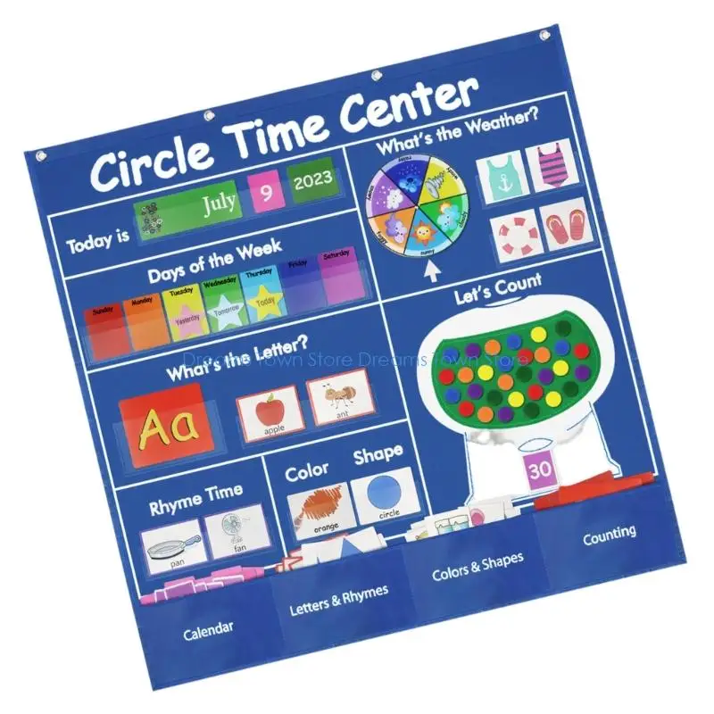 Classroom Learning Center Wall Chart Set for Daily Calendar Practice, Weather Letter Counting Activities for Early Learners, 217