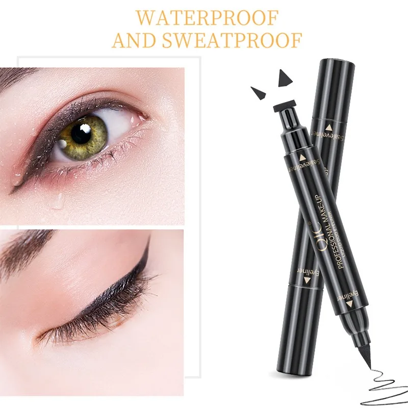 Easy Wing Eyeliner Stempel Pen met Vloeibare Liner Dual Tip Beginnersvriendelijk Waterdicht Smudge Proof Stempelen Eyeliner Make-up 2Size