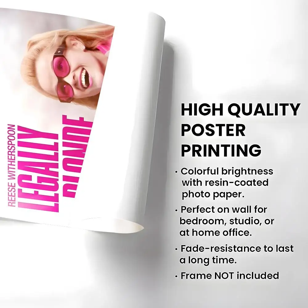 Movie Legally Blonde Poster Self-adhesive Art Waterproof Paper Sticker Coffee House Bar Room Wall Decor
