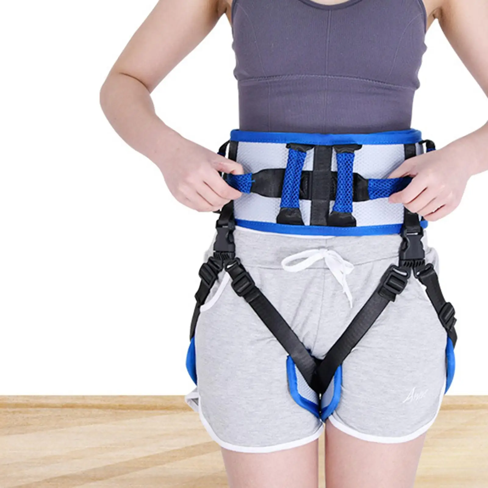 

Transfer Gait Belt Back Supports Leg Exercise Assistant Belt Transfer Belt Strap with Handles Waist Back Supports Adjustable