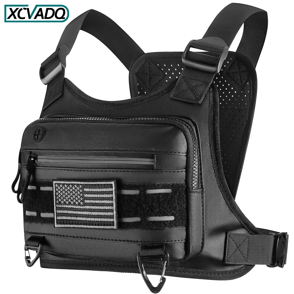 Unisex Sports Tactical Chest Bag, Water‑Resistant Lightweight Running Vest Pack with Extra Storage for Workout Cycling Hiking