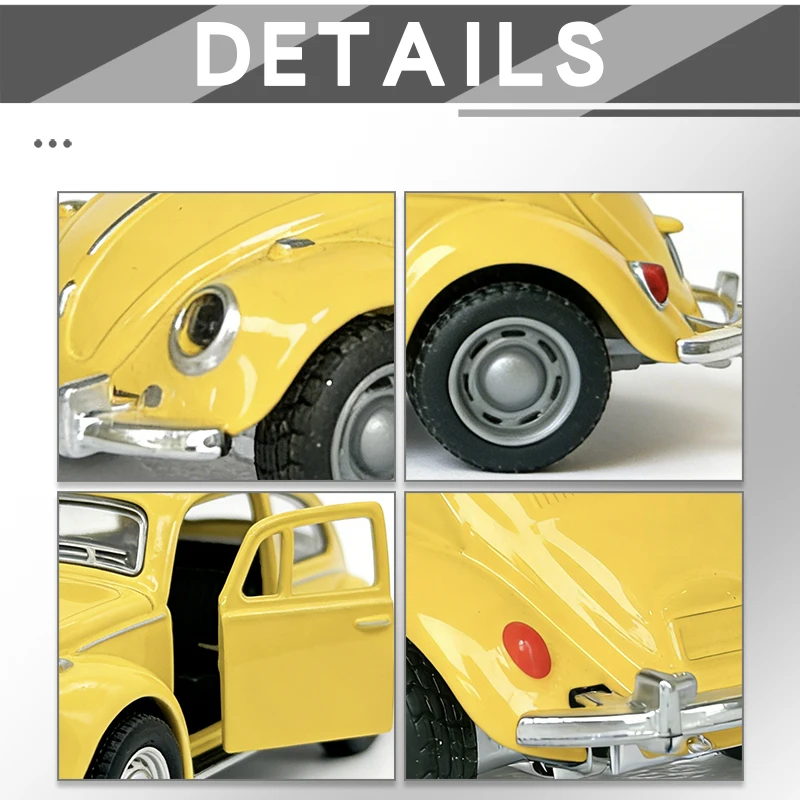 1:36 Alloy Vintage Diecast Car Model BEETLES Classic Pull Back Car Model Miniature Vehicle Replica For Collection Gift