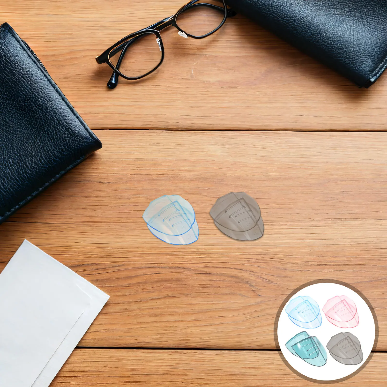 

4 пары прозрачных гибких боковых защитных накладок для очков из ТПУ, прочные, многоразовые, защитные, от брызг и царапин