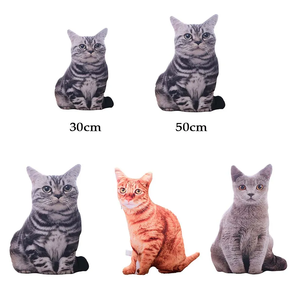 1 PCS 30/50cm Throw Pillow Funny Creative Cat Shape Cushion Simple Cute Simulation Cat Napping Pillow