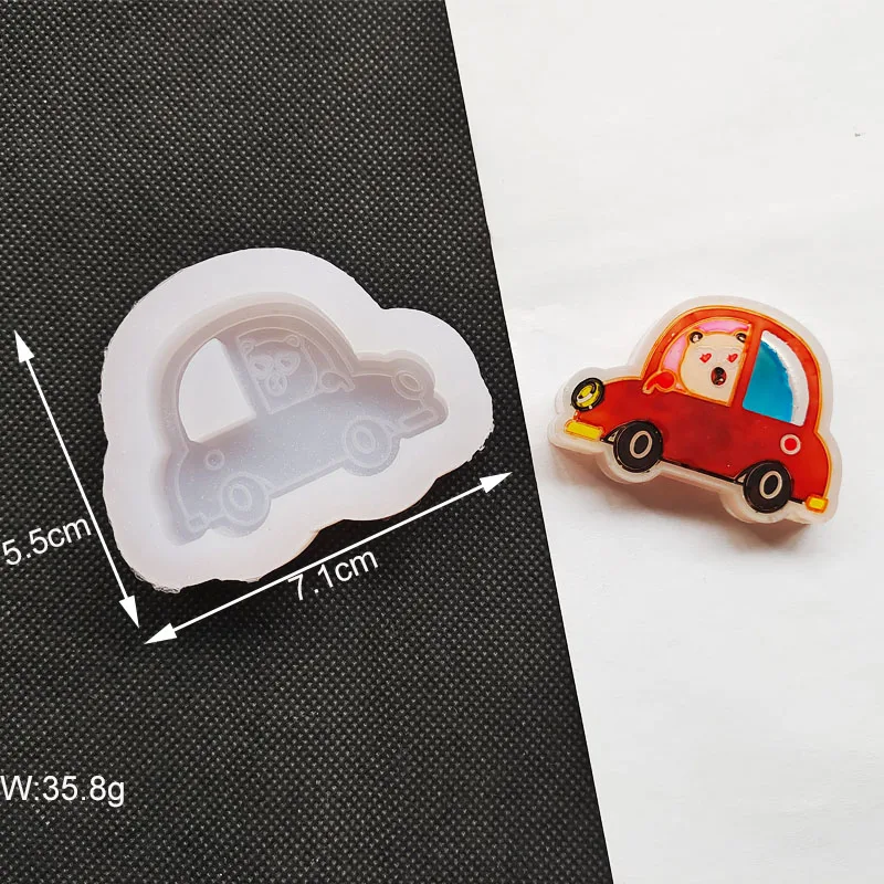 DIY Pig Car  shaker mold silicone phone jewelry tool jewelry molds