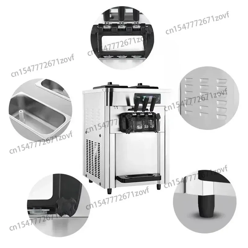 22L / H 220V / 50HZ 2 + 1 آلة الآيس كريم المختلطة الناعمة - الأكثر مبيعًا، سعر المصنع