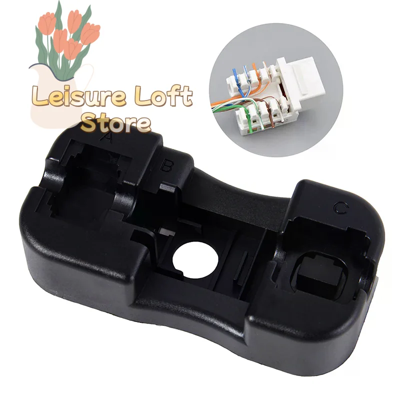 Universal Keystone Jack Punch Down Stand - Tool-Less Holder for RJ45/Cat6/Cat5E/RJ11/RJ12 Modules, Installation Tool