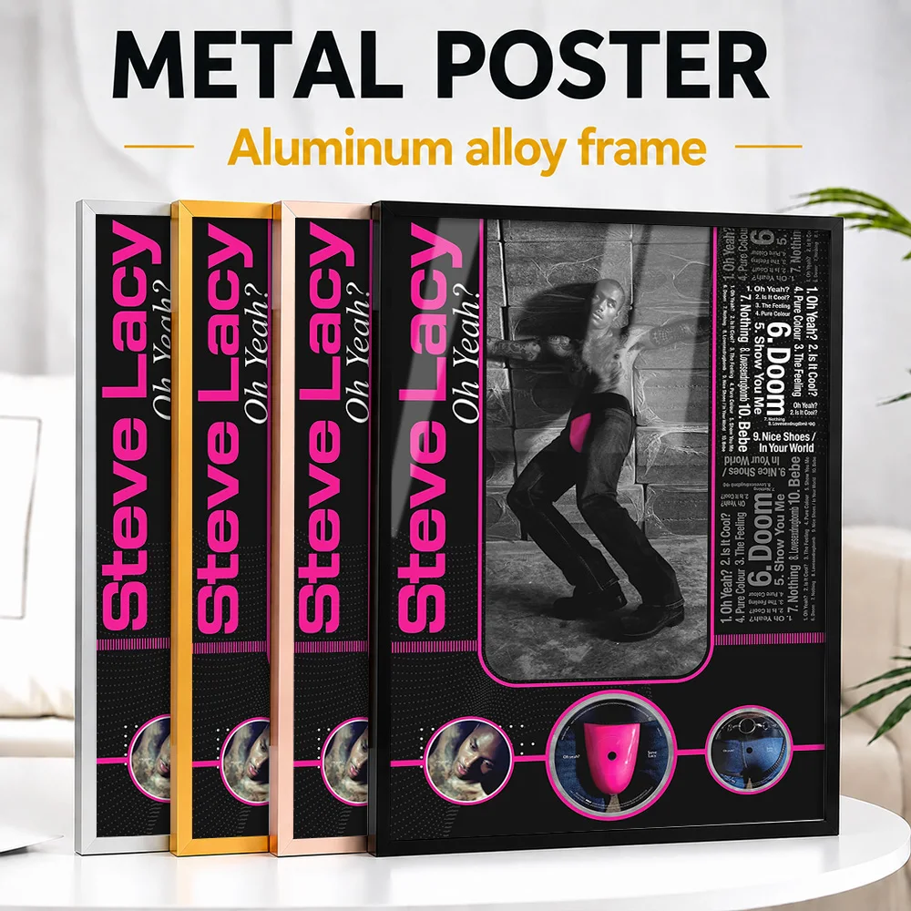 Steve Lacy Oh Yeah Album City Map Framed Aluminum Metal Poster Customized Recording Tribute Wall Art Ideal For Listening Lounge