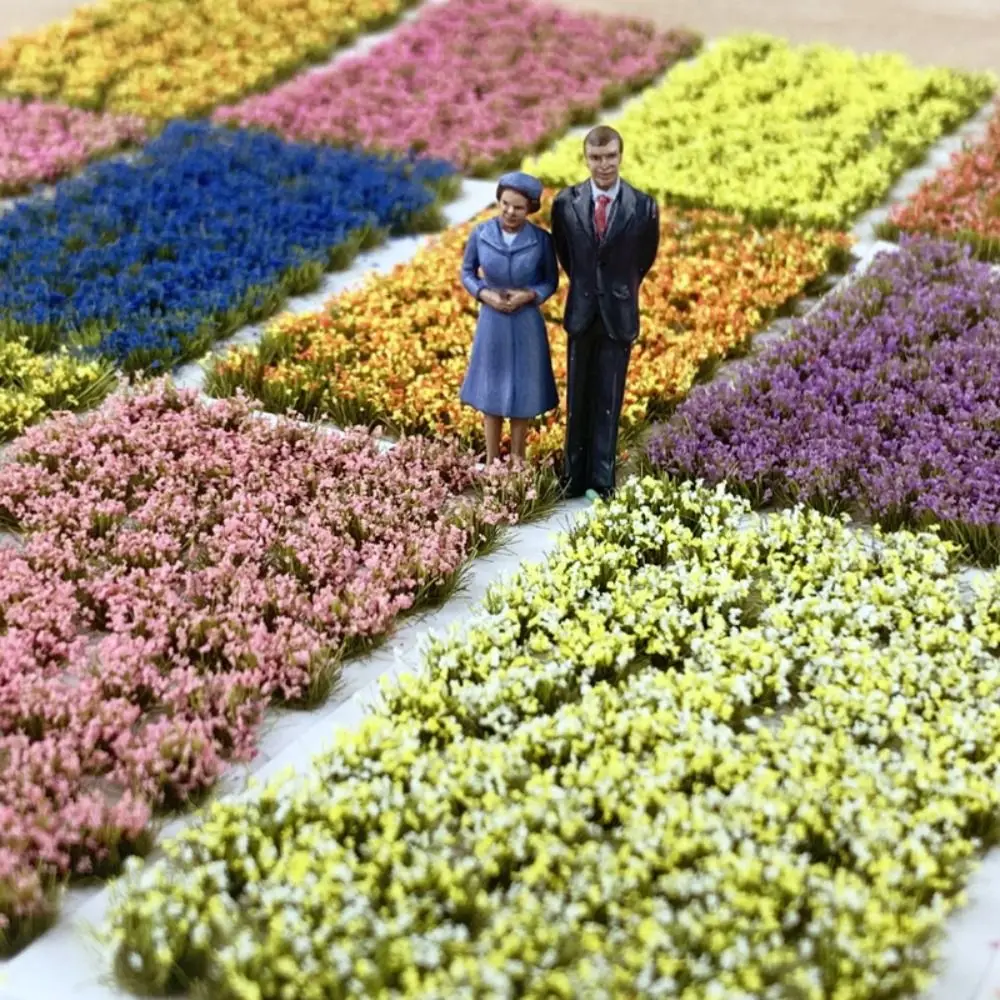 Simulation Miniature Flower Cluster Plant Materials DIY Building Flower Grass Model Railway Train Artificial Static Flower Model