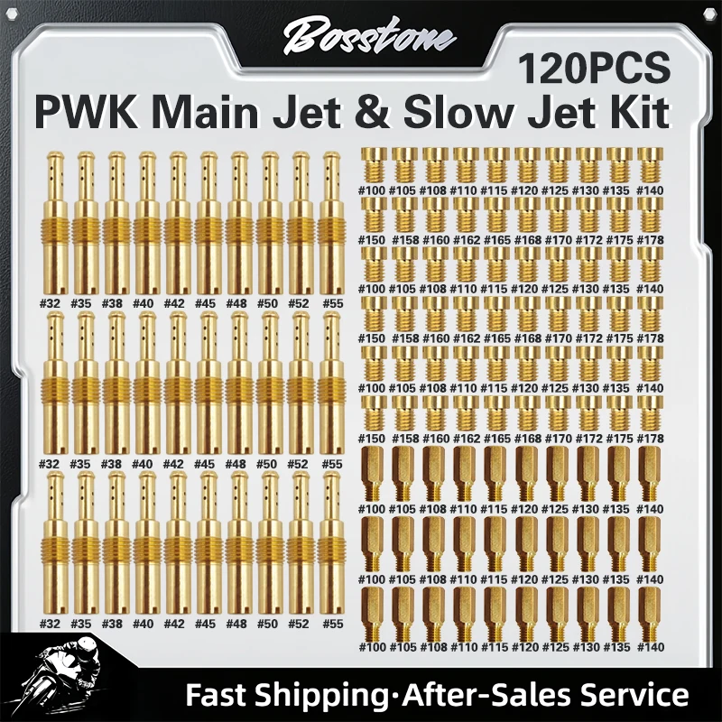 40PCS/120PCS Carburetor Main Jet Slow Pilot Jet Kit Include 60pcs Main Jets and 30pcs Slow Pilot Jet for PWK Keihin OKO CVK Crab