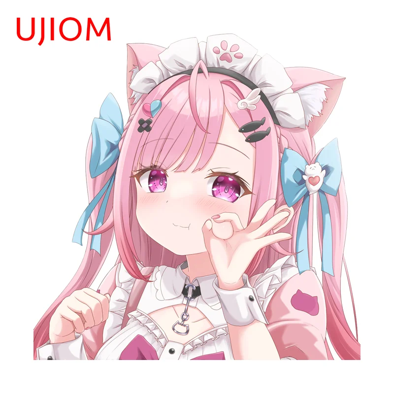 

UJIOM Cats Ear Girl Minato Aqua Wall Sticker Kawaii Peeker Artistic High Quality Picture Decal Room Decoration Accessories