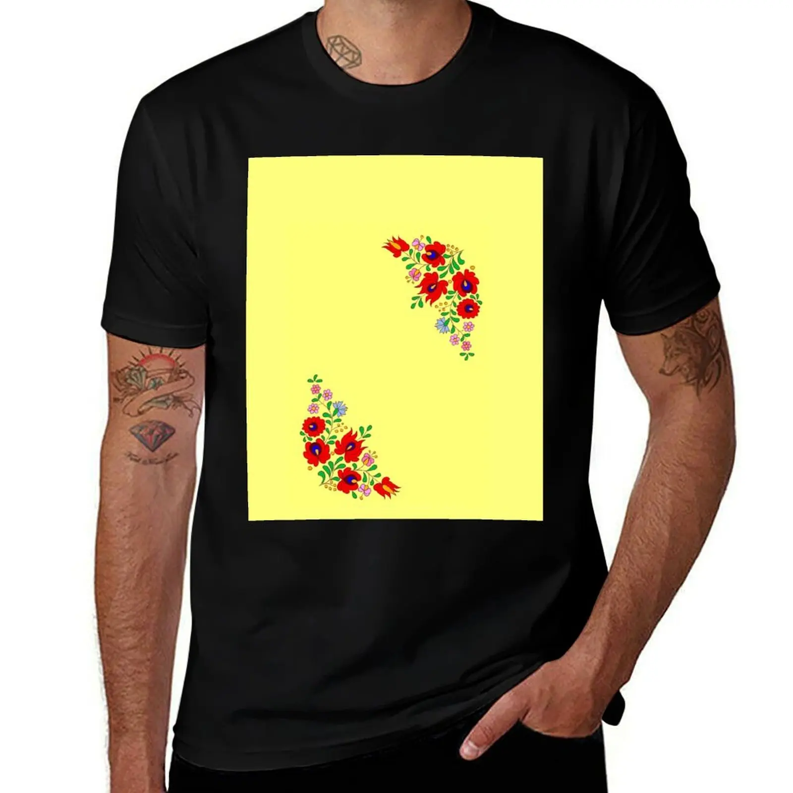 Colorful hungarian artwork from Kalocsa T-Shirt quick-drying affliction shirts men t shirts