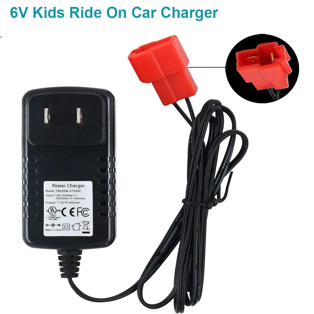 6 Volt Battery Charger for Child Ride On Car Rollplay Porsche 918 BMW X5 Audi R8 Spyder Kid Trax   White Toddler Wildfire Quad