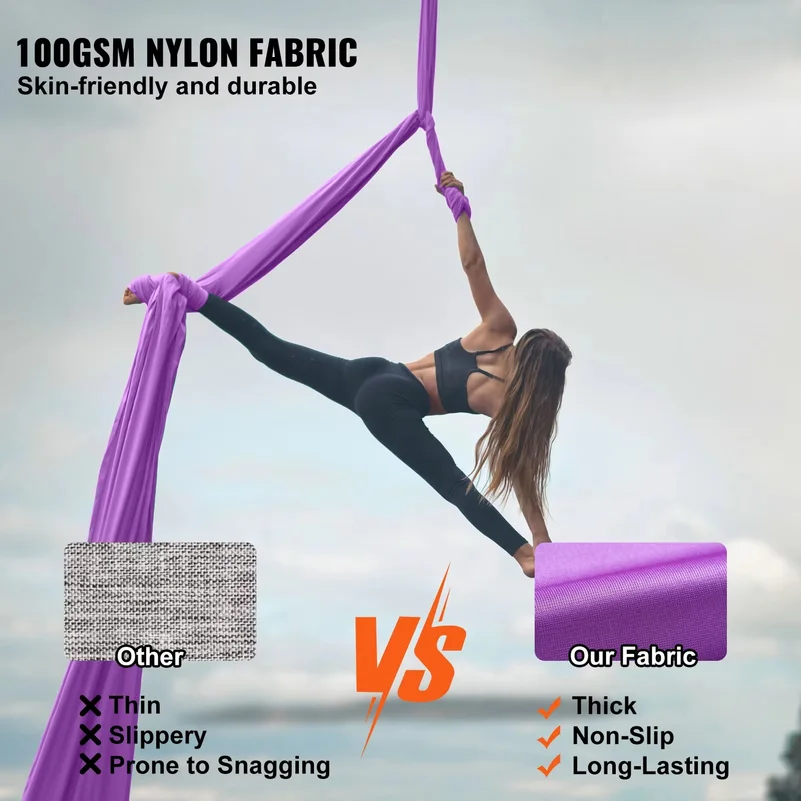Aerial Yoga Hammock & Swing Yoga Starter Kit Aerial Silk Fabric Yoga Strap Accessory for All Levels Fitness