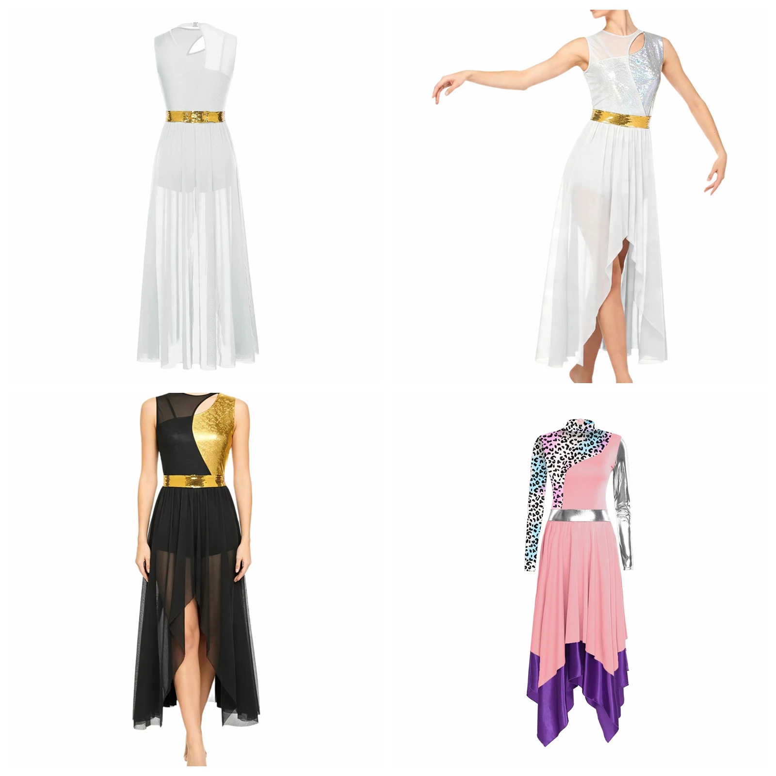 Women Worship Dresses Liturgical Dance Costumes Lyrical Dancewear Print Choir Church Robes Praise Dress Femme Halloween Costume