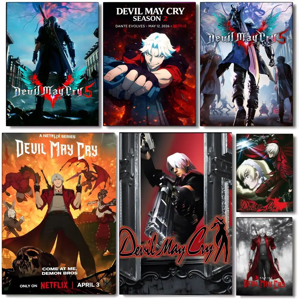 ANIME D-Devil May Cry Poster, Wandkunstdruck, geeignet für Wohnzimmer, Schlafzimmer, Bar, Salon, Heimdekoration, Geschenk