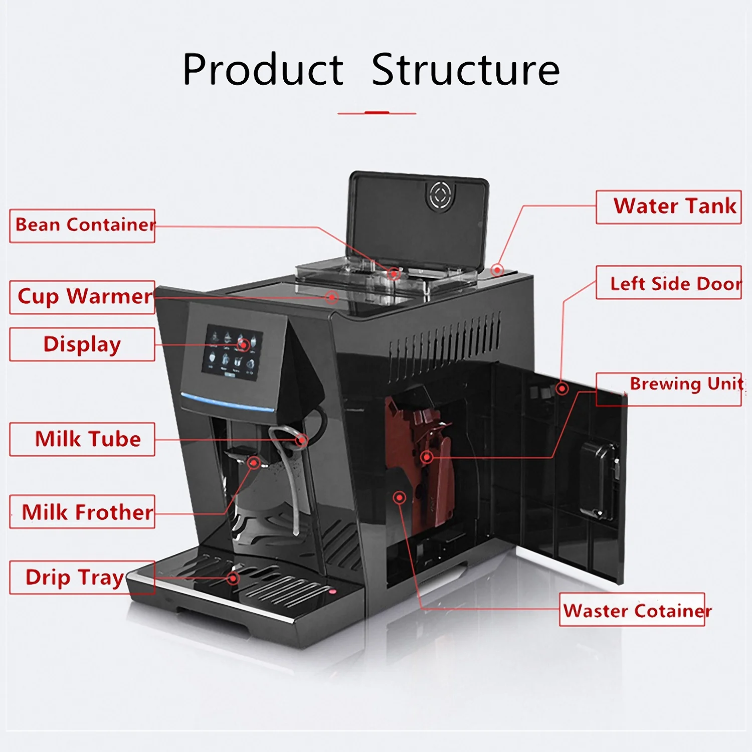 Wholesale Professional Touch Screen Espresso Single Serve Coffee Maker Machine For Home Use