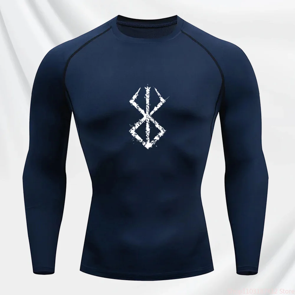 Spring and Summer Slim and Breathable Fitness Long-sleeved Men's Sports Running Gym Bodybuilding Compression Clothing S-3XL