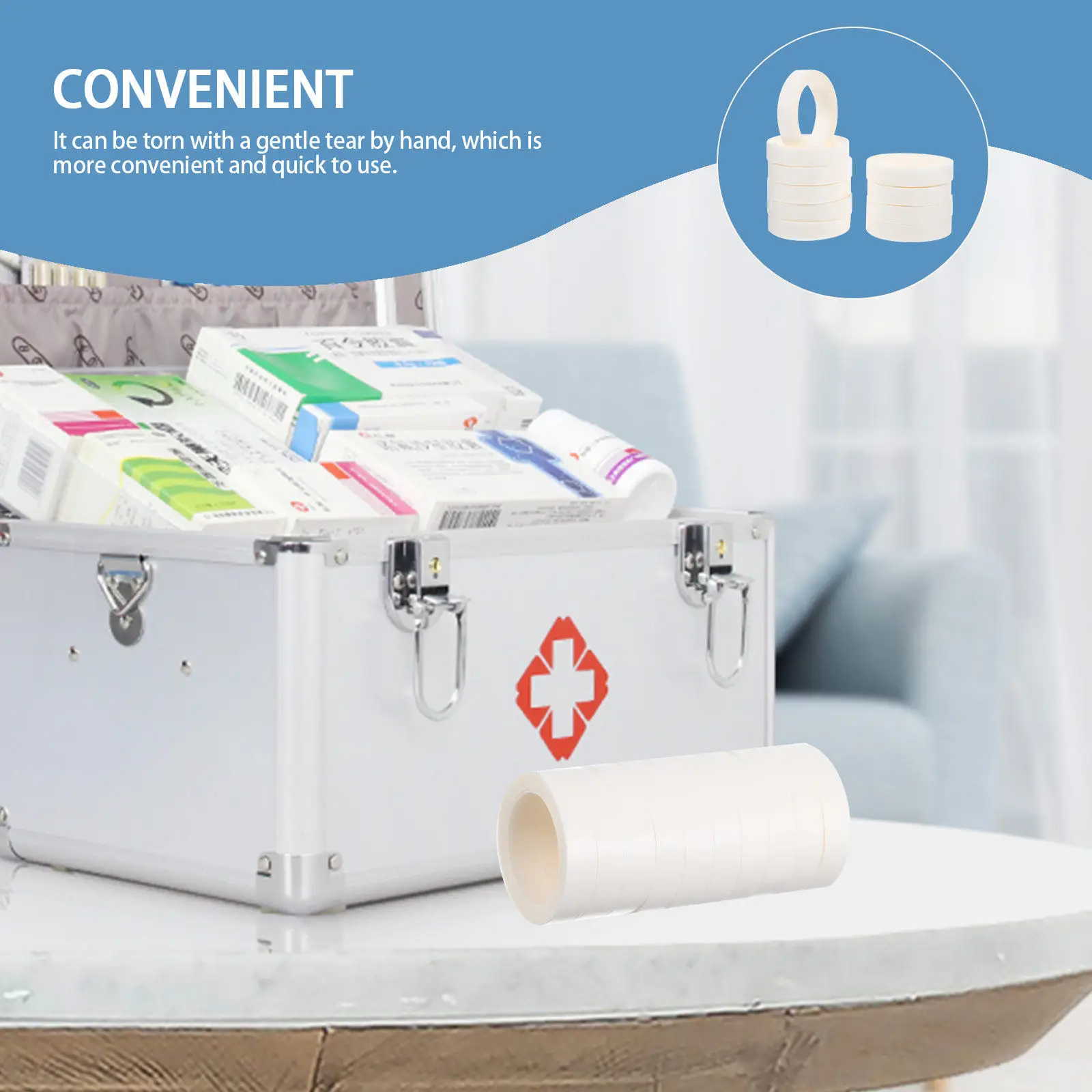 10 Rolls Premium Hypoallergenic Paper Tape Breathable Non-Irritating Writable Tape for Elderly Sensitive Skin