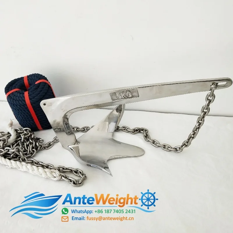 7.5KG Bruce Anchor Mirror 316 Stainless Steel Model YDB-007S New for All Types of Ships Replacement/Repair