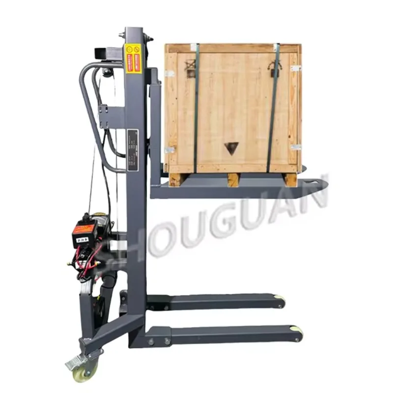 小型フォークリフト 小型貨物エレベーター ミニスタッカー 300kg ポータブルリチウムバッテリー式フォークリフト スタッカー クレーンリフトトラック