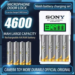 Sony-batería recargable de gran capacidad, pila de 1,2 V, AA, AAA, 4600mAh, puede reemplazar a la batería de 1,5 V