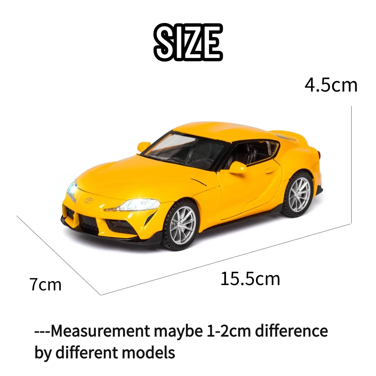 1:32 Toyota GR Supra Pullback Car Toy with Lights Engine Sound, Scale Diecast Car Model Replica Kid Boy Play Gift