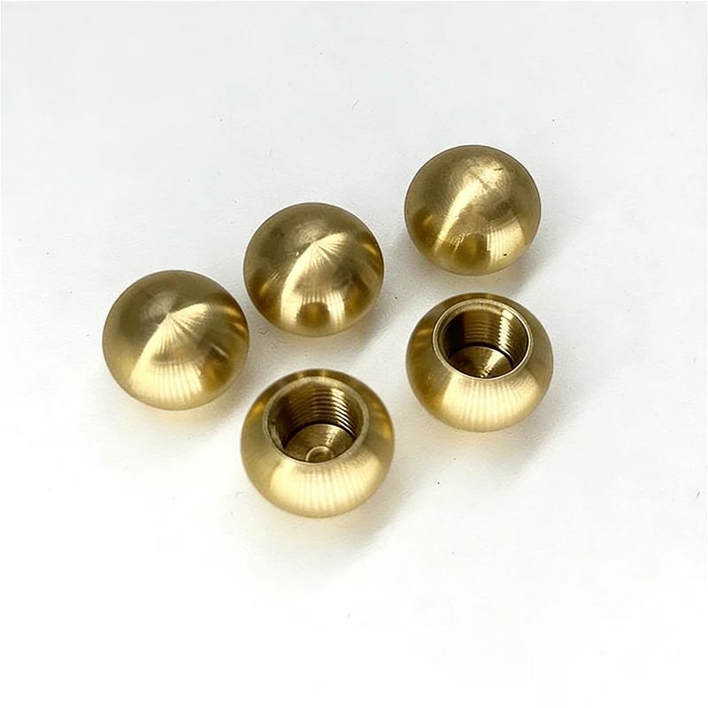 Brass Thread Solid Half Thread Blind Hole Balls Half Through Hole M4 M5 M6 M10 M12 Nut Balls Beads 1pcs 10~60mm