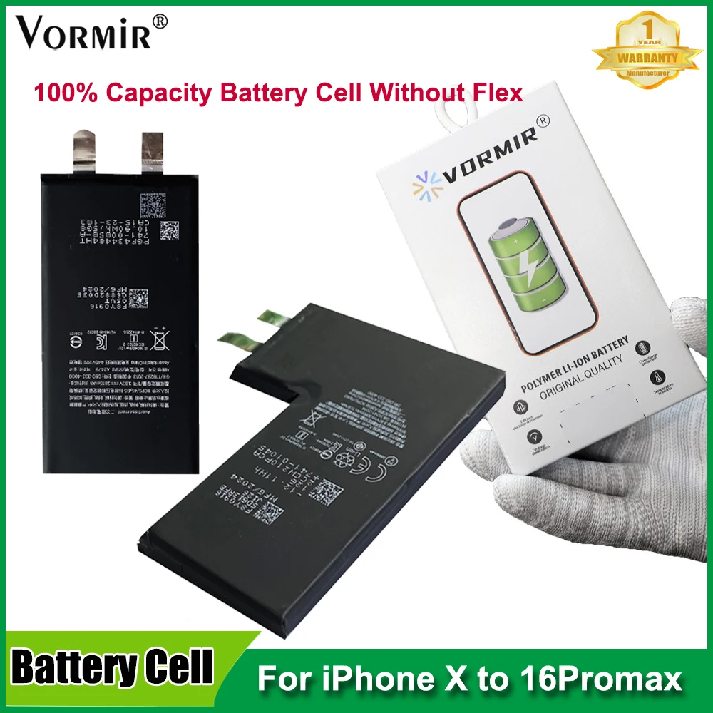 10pc Vormir Battery Replacement No Flex for iPhone 11 12 13 14 15 16PM Rechargeable Battery Cell Non-Genuine Message Repair Part
