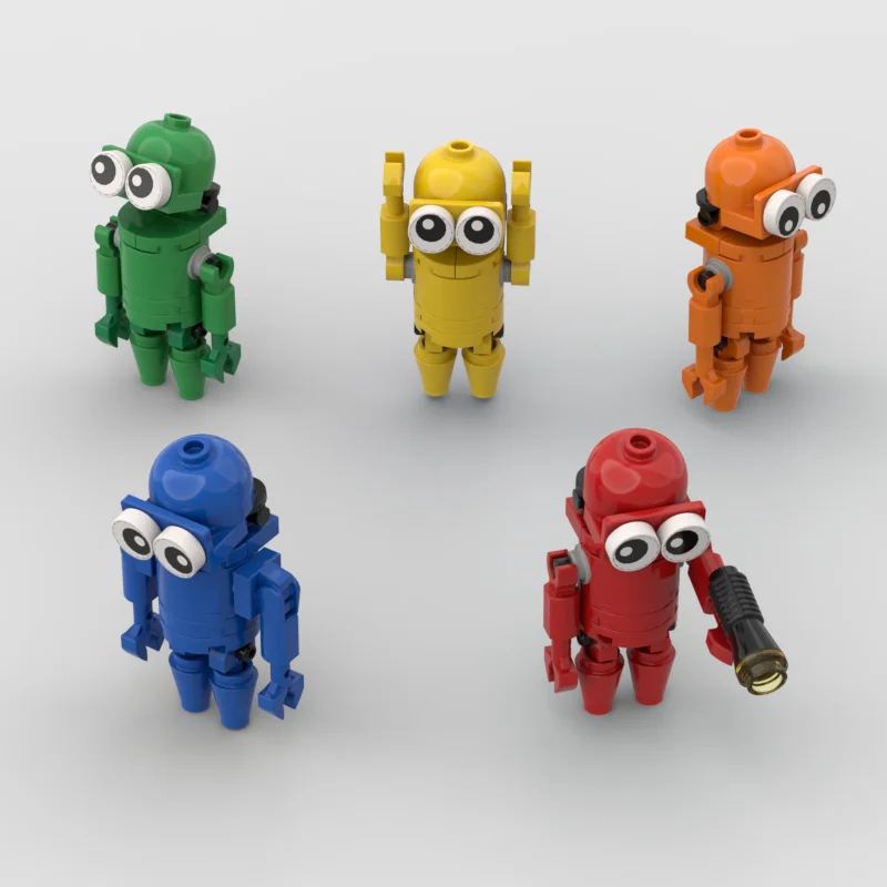 Juguete de bloques de construcción MOC, estatuilla modelo de robot pequeño y colorido, conjunto de juguetes de ensamblaje creativo, regalo de vacaciones adecuado para todas las entidades