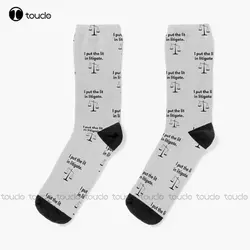 I Put The Lit In Litigate.Law Law Student Lawyer Law School Socks Socks For Girls Street Skateboard Socks Custom Gift Funny Art