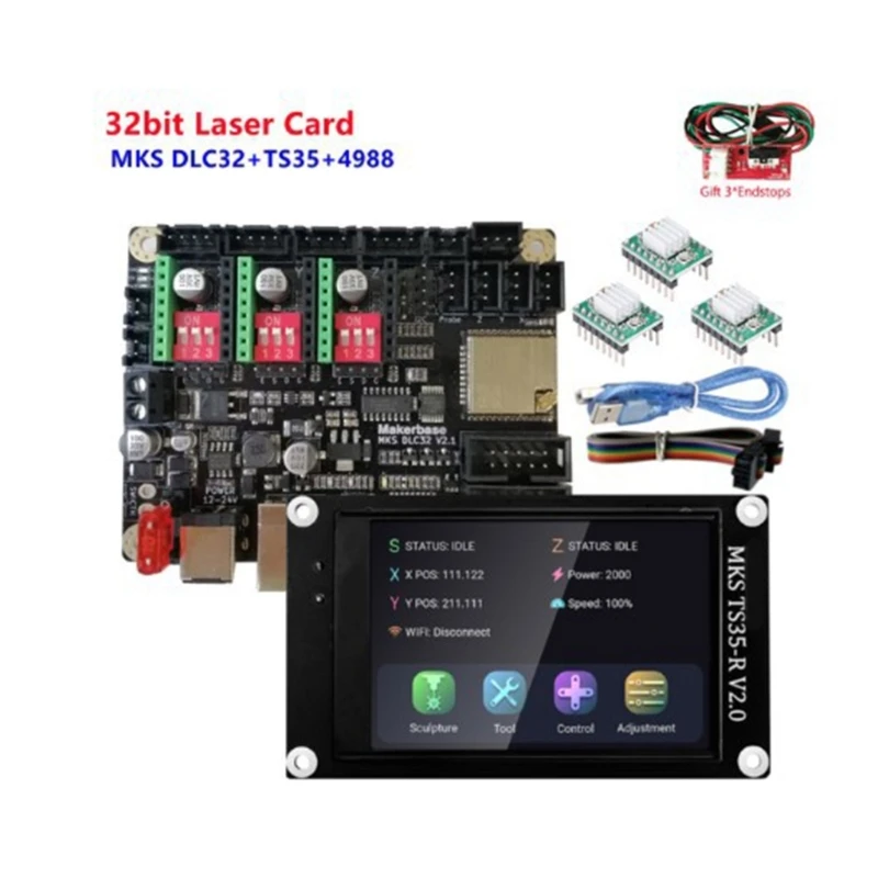 

DLC32 V2.1 MKS Motherboard Offline Control ESP32-Wroom-32U WIFI CNC3018 MAX-PRO for Desktop Laser- Engraving Machine DIY