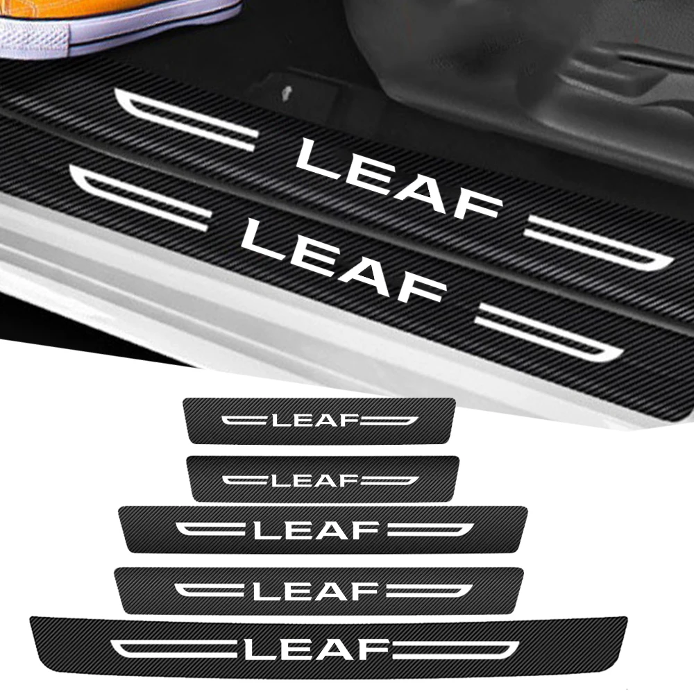 Auto Door Threshold Stickers for Nissan Leaf Emblem Car Rear Trunk Bumper Anti Scratch Protective Films Decoration Accessories