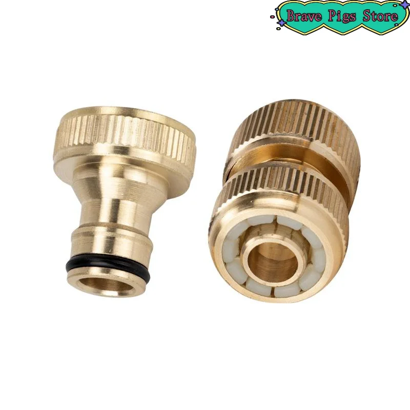 All-copper High-pressure Cleaner Standard 6/4 Pipe Fittings 2-piece Set Garden Quick Connectors Suitable For Car Wash Machines