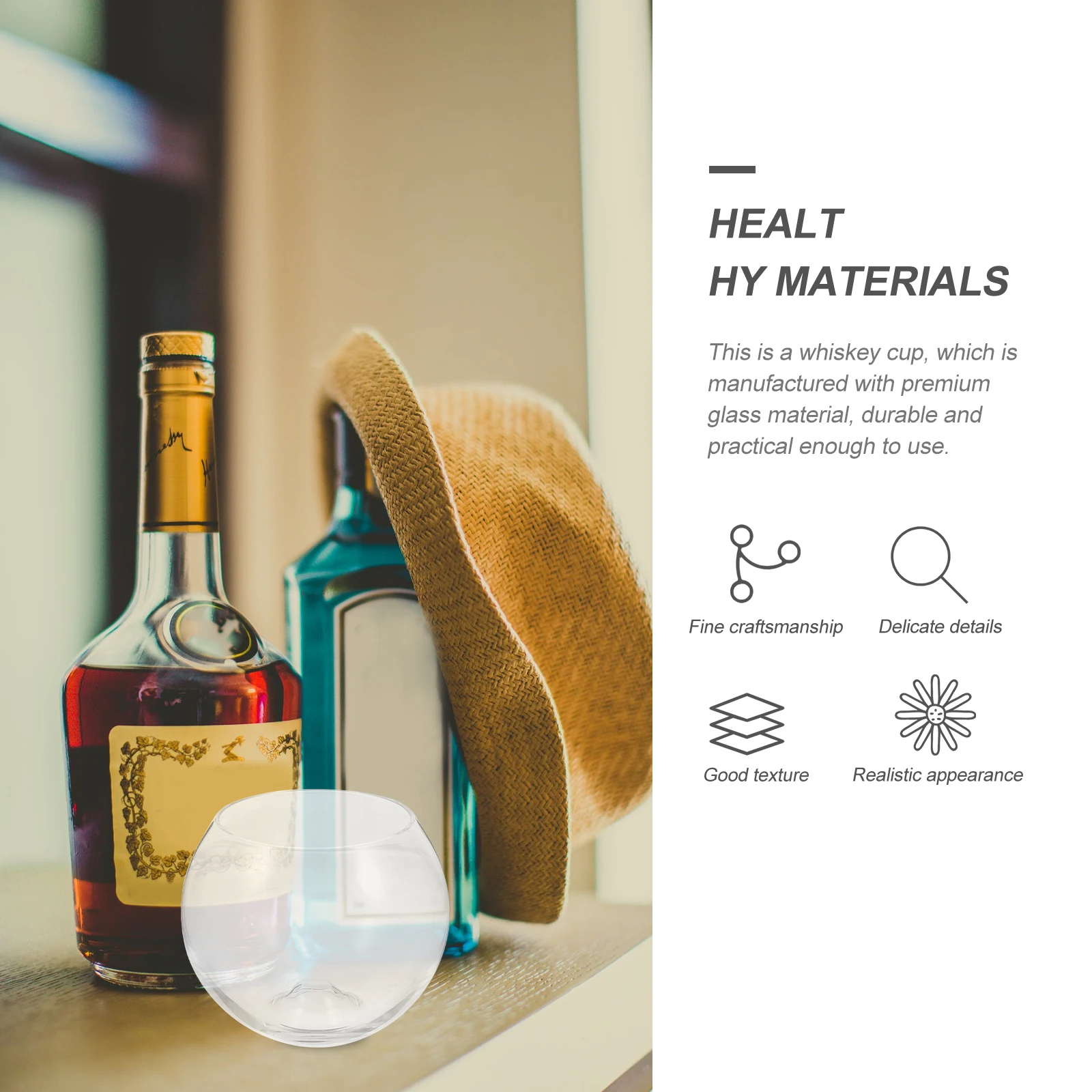 

Creative Household Wine Glass Comfortable Touch Multi-Function Whisky Cup Transparent Wine Supply Whiskey Glass