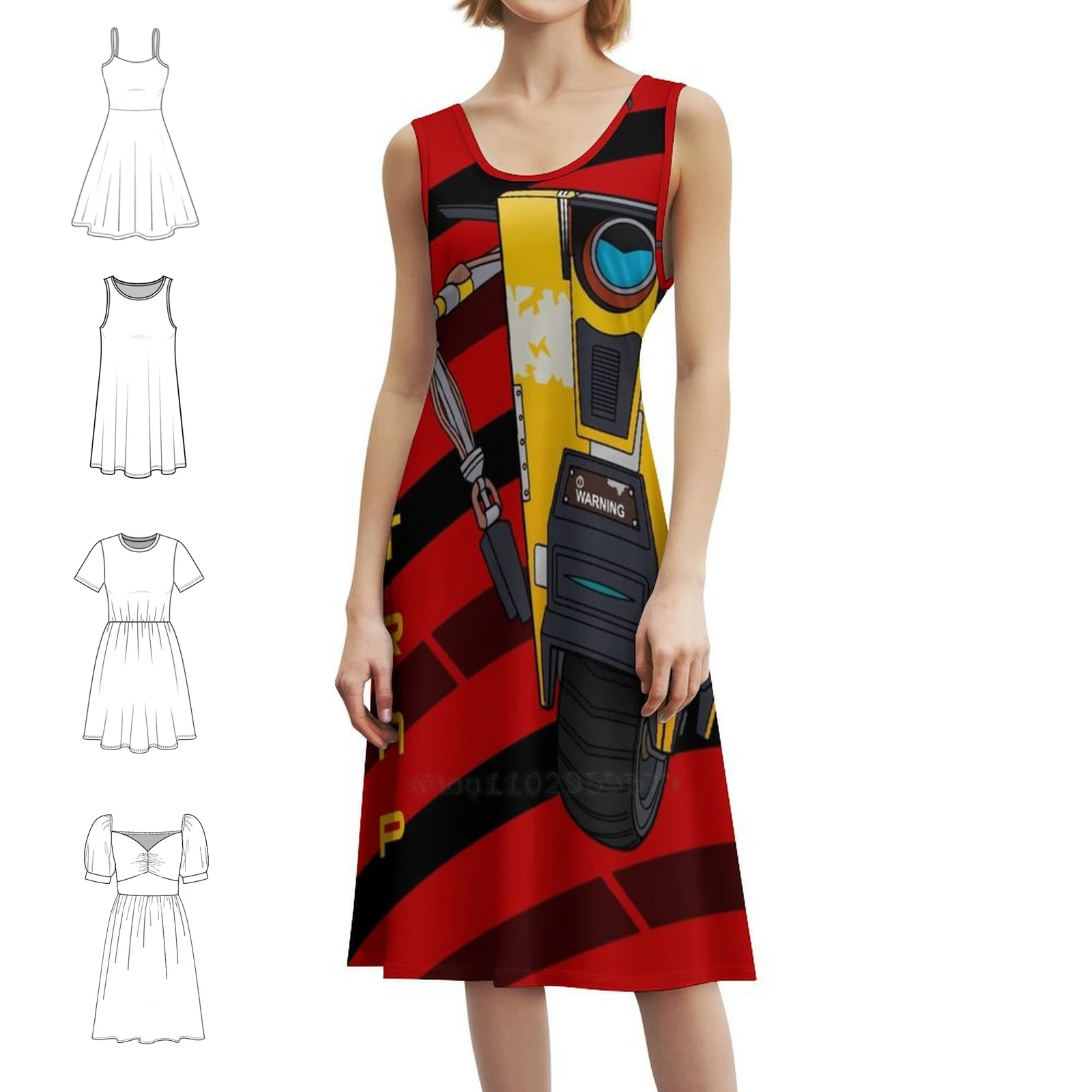 I Am Claptrap Korean Style Dress For Women Elegant Casual Dress For Party Or Daily Wear Psycho Pre Sequel Mermaid Zero Claptrap