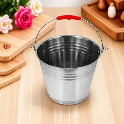 

Large Capacity Stainless Steel Metal Bucket Portable Heavy Duty Milk Storage Container Thickened Handle Multipurpose Water