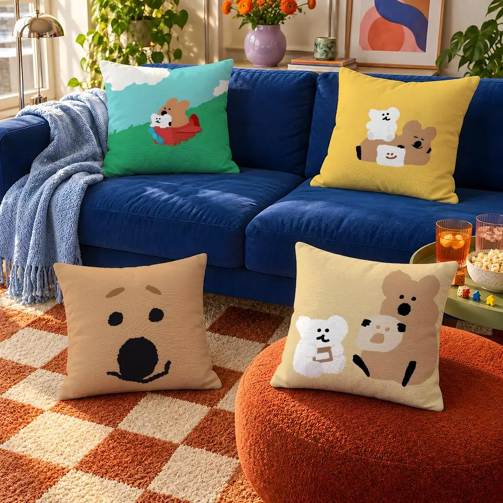 Cartoon Dinotaeng Quokka BOBO Marsh Cushion Cover Throw Pillow Soft Short Plush Cozy Durable For Sofa Bedroom Home Decor Gift