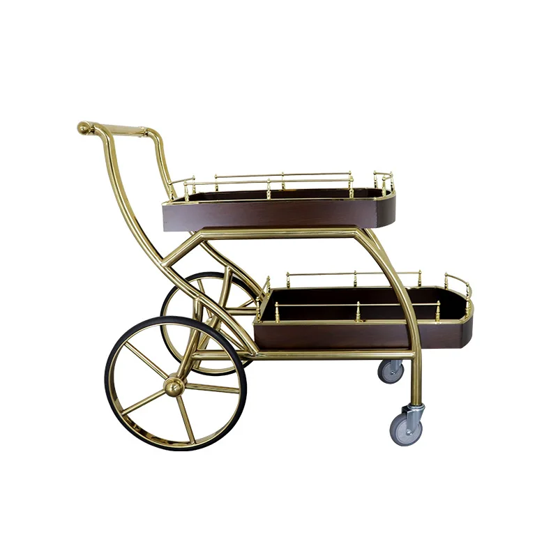 Hotel dining cart,  snack trolley, hand push move