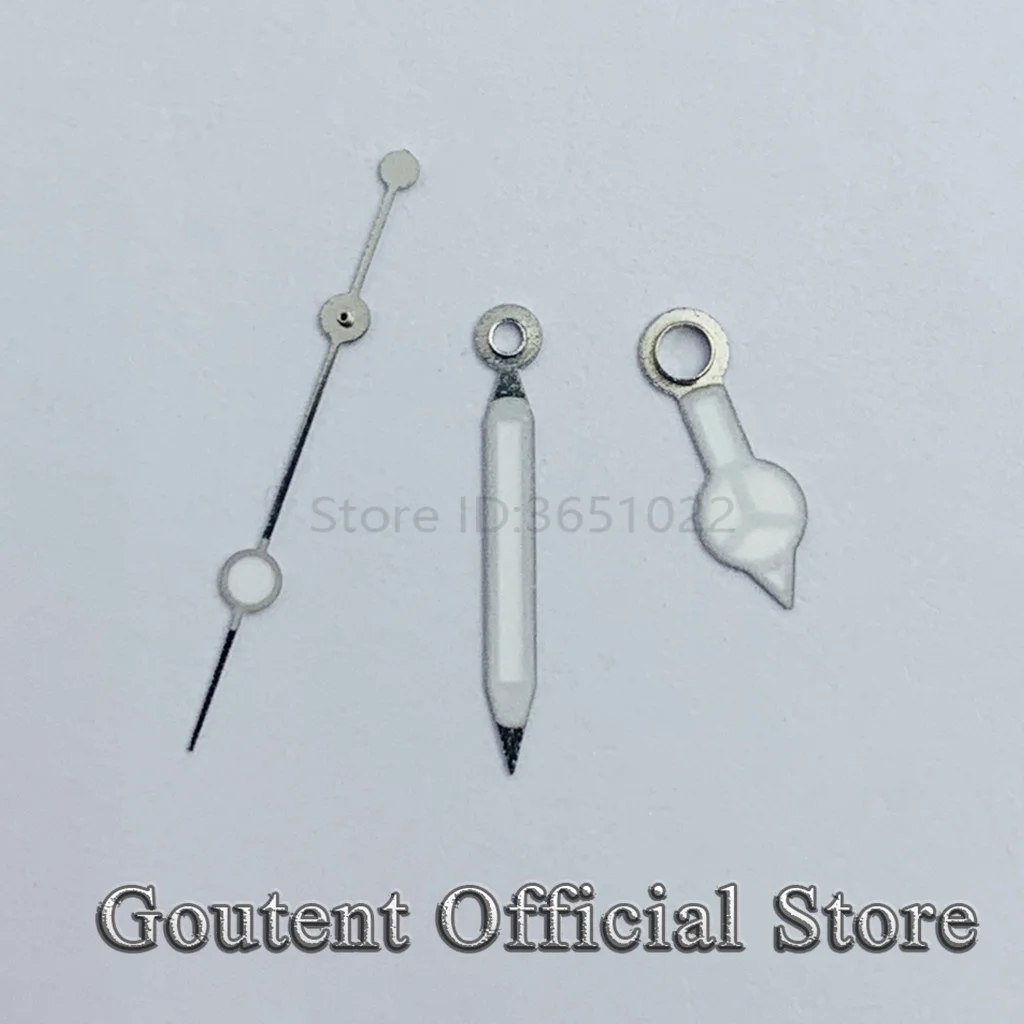 Goutent الأخضر مضيئة ساعة بيضاء الأيدي تناسب NH35 NH36 ETA 2836 2824 DG2813 3804 ميوتا 8215 8205 821A حركة