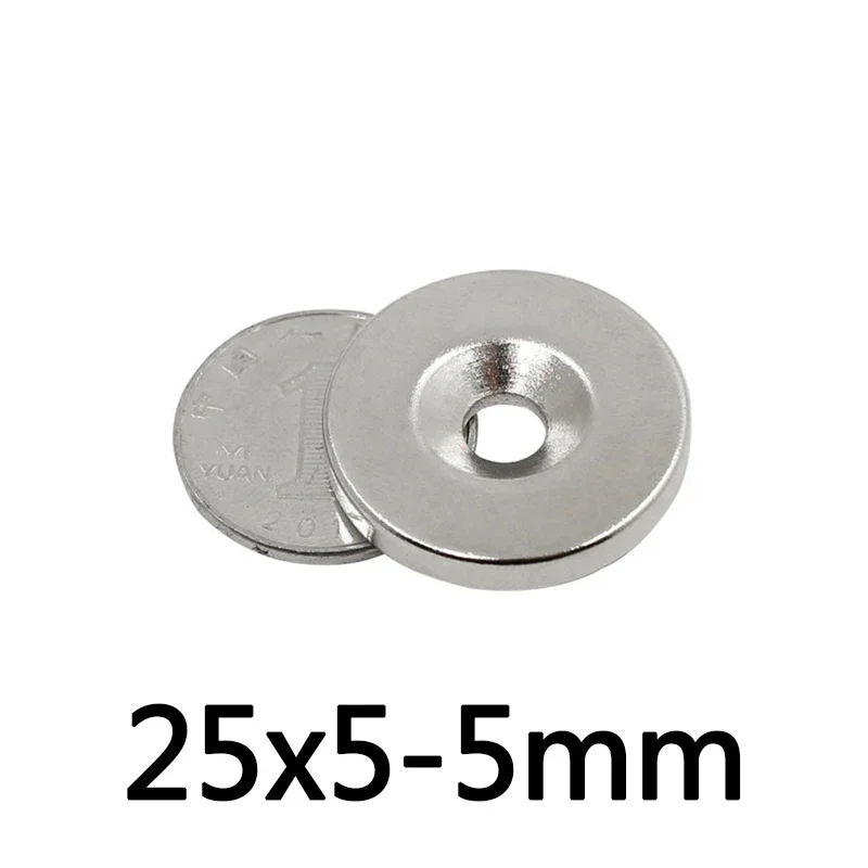 25x5-5 mm Permanent NdFeB Strong Magnets 25*5 mm Hole 5mm Round Countersunk Neodymium Magnetic Magnet 25X5-5mm 25*5-5