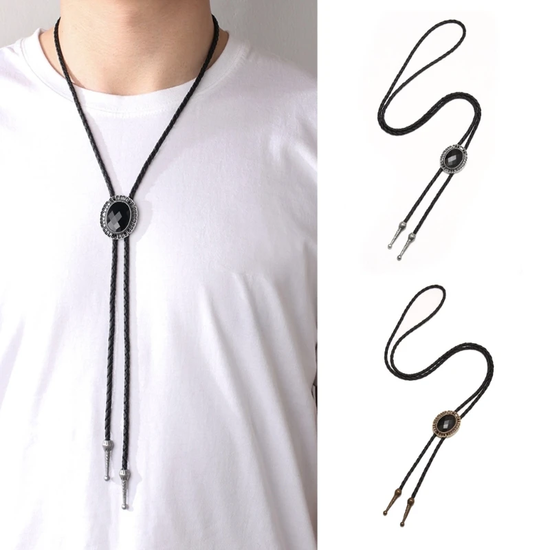 Bolo Tie for Men Handmade Western Cowboy Style Necktie with  Decorations Halloween Costume Accessories