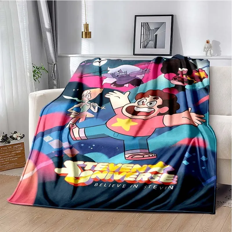 Steven Universe Cute Cartoon Blanket Kid's Warm Flannel Throw Blanket for Bed Bedroom Sofa Travel Picnic Blanket Birthday Gift